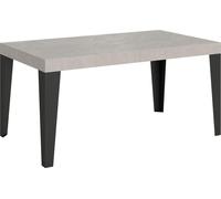 Mesa de comedor extensible 160/264 x 90 cm, color "Flame Cashmere", con patas en color antracita