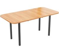 Mesa de comedor extensible AIORBER con aspecto de madera natural, de 120 a 160 cm, mesa de cocina moderna y minimalista para 4-6 personas, con estructura de soporte de aleación resistente