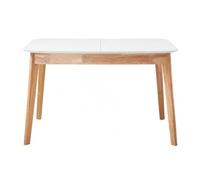 Mesa de comedor extensible de 120 a 160 cm, patas de madera maciza - SOLINE