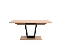 Mesa De Comedor Extensible De 160 A 200 Cm, Acabado Roble Artisan Y Negro - Soria