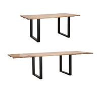 Mesa De Comedor Extensible De Madera Marrón Cm 180x90x77