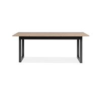 Mesa de comedor extensible de roble artesanal y antracita l200-240 cm - denver