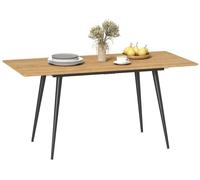 Mesa de comedor extensible HOMCOM, 120/160 x 75 cm, mesa de cocina para 6-8 personas, color natural