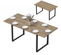 Mesa de comedor extensible HOMCOM, 140/180 x 80 cm, para 6-8 personas, color marrón