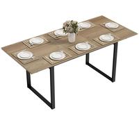 Mesa de comedor extensible HOMCOM, 140/180 x 80 cm, para 6-8 personas, color natural