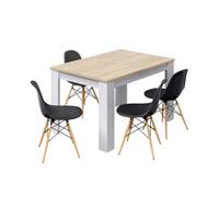 Mesa de comedor extensible jimena - roble / blanco