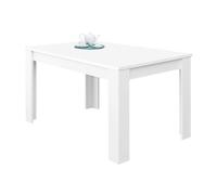 Habitdesign Mesa de comedor extensible Kendra 140-190×90×78 cm Blanco Artik