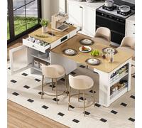 Mesa de comedor extensible - Mesa de comedor moderna - Mesa de cocina - Mesa con ruedas - Mesa plegable
