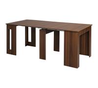 Mesa de comedor extensible para 4-6 Mesa consola con plegables Mesa auxiliar multifuncional para estudio cocina Carga 60 Kg 180X85X75 Cm Marrón