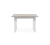 Calicosy - Mesa de comedor extensible - travertino y blanco L120-160 cm - HOUSTON