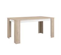 Mesa de comedor fija azzaro , mesa salón roble japonés y blanco mate 158x76x88 cm 88 cm