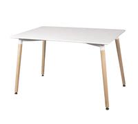Mesa de comedor fija estilo nórdico en blanco y madera de haya 120x80 cm suecia blanco - madera de haya 120 x 74,5 x cm