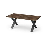 Mesa de comedor fija mónaco roble saloon y negro estructurado 180x90 cm 75 cm