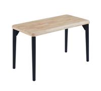 Mesa de comedor fija napi en color roble nordish y negro 120x60 cm