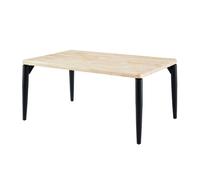 Mesa de comedor fija napi estilo industrial en color roble nordish y negro con patas metálicas 160x76x100 cm