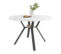 Mesa de comedor fija redonda 100 cm de mdf,blanco+negro
