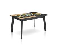 Mesa de comedor fija y robusta 141x90 cm Naira Black black oak