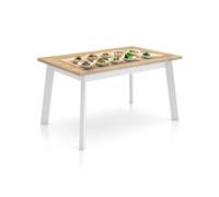 Mesa de comedor fija y robusta en roble y blanco 141x90 cm naira roble blanco 141 x 74 x cm