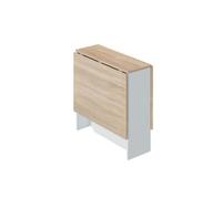 Habitdesign Mesa abatible Fly – Alas abatibles, 77×31-140×79 cm – Blanco Artik y Roble Canadian