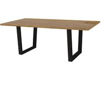 Mesa de comedor "hollywood" roble / negro - 200 x 100 x 76 cm