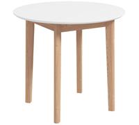 Mesa de comedor HOMCOM, mesa redonda de cocina para 2 personas, mesa de comedor, madera, blanca