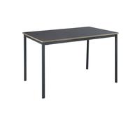Mesa de comedor lindesberg 4 personas acero mdf 120x70x75 cm - gris negro [en.casa]