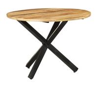 vidaXL Mesa de comedor madera de mango rugosa redonda 100x100x75 cm
