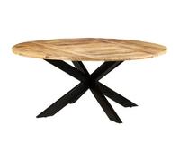 Mesa De Comedor Madera De Mango Rugosa Redonda 175x75 Cm Vidaxl