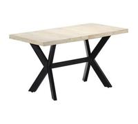 vidaXL Mesa de comedor, 140x70x75 cm, madera maciza de mango, acabada en color natural