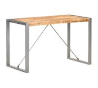 vidaXL Mesa de comedor, 120x60x75 cm, madera maciza con mango rústico