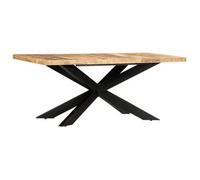 vidaXL Mesa de comedor, 180 x 90 x 76 cm, madera maciza con acabado rugoso