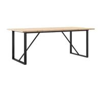 Mesa De Comedor Marco O Madera Maciza Pino Acero 200x100x75,5cm Vidaxl