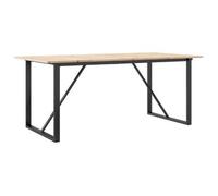 vidaXL Mesa de comedor marco O madera maciza pino y acero 180x90x75cm
