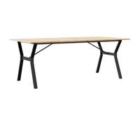 vidaXL Mesa de comedor marco Y madera maciza pino y acero 200x100x75cm