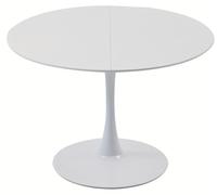 Mesa de comedor - Mesa redonda - Mesa modular - Mesa extensible - Mesa de comedor moderna - Diseño tulipán en blanco - Compacta