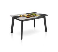 Mesa De Comedor Naira 140 Negro Cemento Negro 141 X 74 X 90 Cm