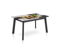 Mesa De Comedor Naira 140 Negro Cemento Negro 141 X 74 X 90 Cm