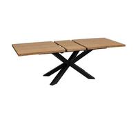 Mesa De Comedor "olaf" Extensible De Metal Y Madera L180-220cm