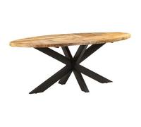 Mesa De Comedor Ovalada Madera Demango Rugosa 200x100x75 Cm Vidaxl