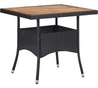 Mesa de comedor para jardín de la marca Living Store, color , fabricada con ratán sintético y madera maciza de acacia