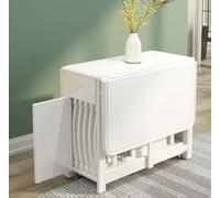 Mesa de comedor plegable con cajón, diseño de hojas colgantes que ahorra espacio, incluye 4 sillas, mesa de mariposa para cocina y comedor