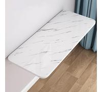 Mesa de comedor plegable de pared, 100 x 50 cm, multifuncional, ahorra espacio, banco de trabajo invisible para estudio, acabado de piedra blanca, 70 x 30 cm / 28x12in