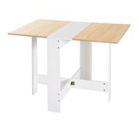 Mesa de Comedor Plegable Mesa Extensible Mesas de Cocina Roble y Blanco 103x76x73,5cm Tablero de Partículas HOMCOM Aosom España