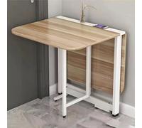 Mesa de comedor plegable ultrafina, diseño de hojas colgantes extensibles con marco de metal, mesa expandible multifuncional para trabajo, estudio y comedor, solución que ahorra espacio