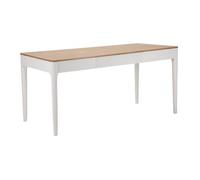 Mesa De Comedor Rectangular De Madera Blanca Y Marrón Cm 180x90x80