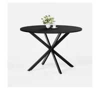 Mesa de comedor redonda 120 cm - patas en x, multifuncional para cocina, comedor, oficina en casa, balcón o mesa auxiliar - negro