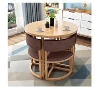 Mesa de comedor redonda con 4 sillas, juego de mesa de centro y silla que ahorra espacio para recepción, salón de oficina, mesa de negociación, ideal para comedor, cocina, sala de estar (color: K)