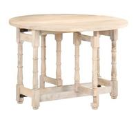 Mesa De Comedor Redonda De Madera Maciza De Mango 110x76 Cm Vidaxl