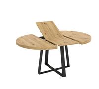 Mesa de comedor redonda duna nordic roble extensible de 77x110-158x110 cm