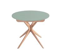 Mesa de comedor redonda extensible 90 cm Jubi verde salvia